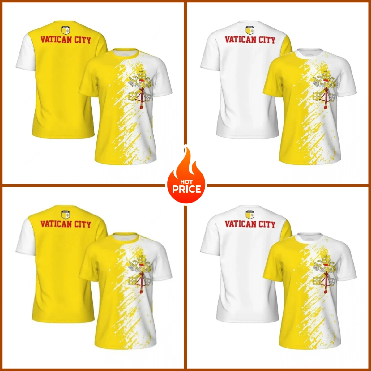 

Fashion Vatican City T-shirt Men Summer Loose Short Sleeve 3d Printing Tee Football Jerseys Outdoor Sports Fitness T Shirts