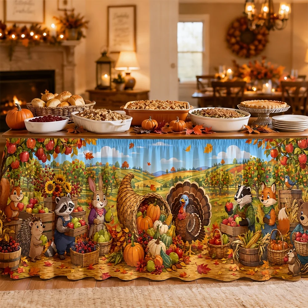 Table skirt / tableskirt, Harvest in autumn, Country style, Thanksgiving, Mid-autumn season, Partyxzj
