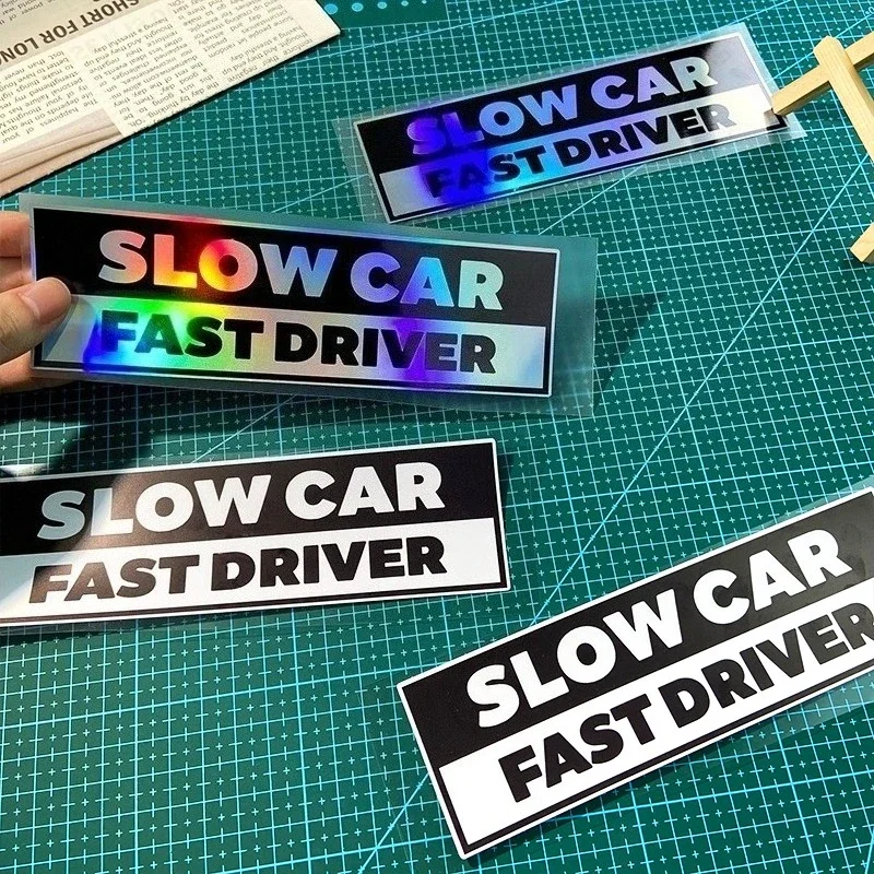 

SLOW CAR FAST DRIVER JDM Motorcycle Stickers Waterproof for Scooter Fuel Tank Refit Car Rear Window Bumper Durable Vinyl Decals