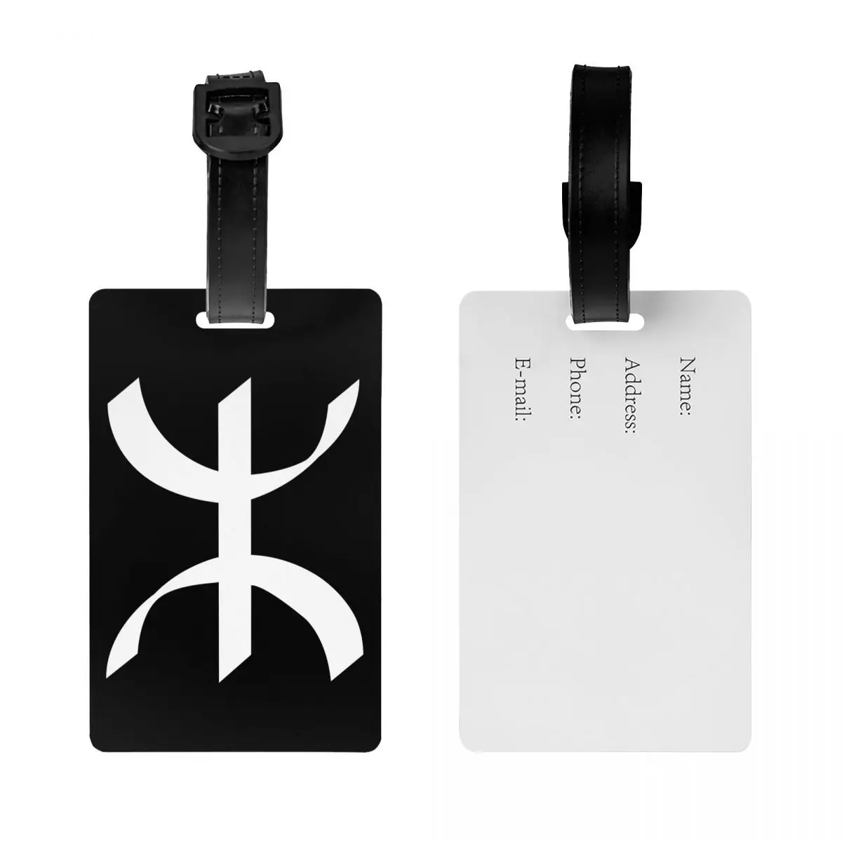 Custom Berber Tifinagh Symbol Luggage Tag Flag Of Amazigh Suitcase Baggage Privacy Cover ID Label