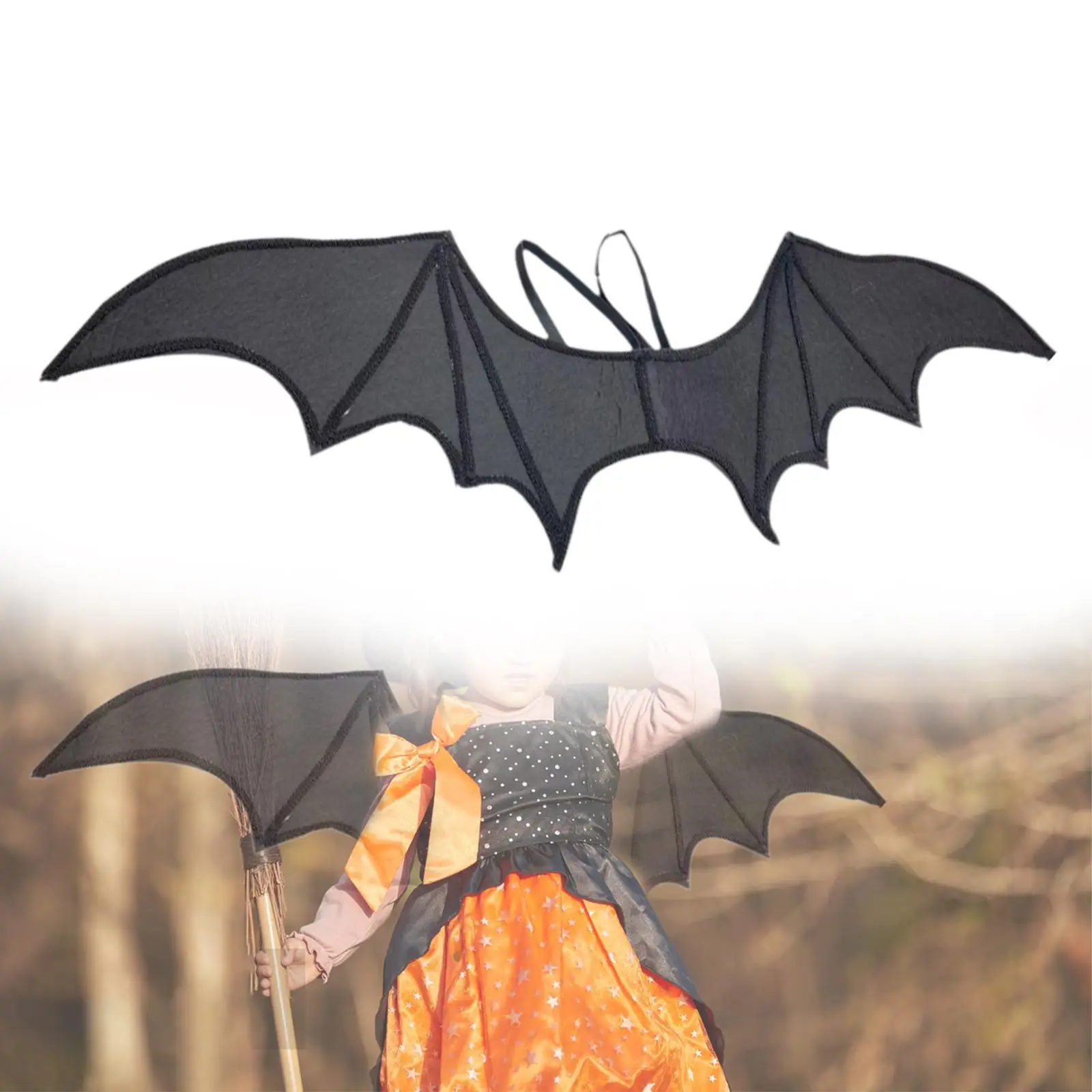 Bat Wing Comfortable Witch Dress Up Role Play Photo Prop Black Wing for Ball