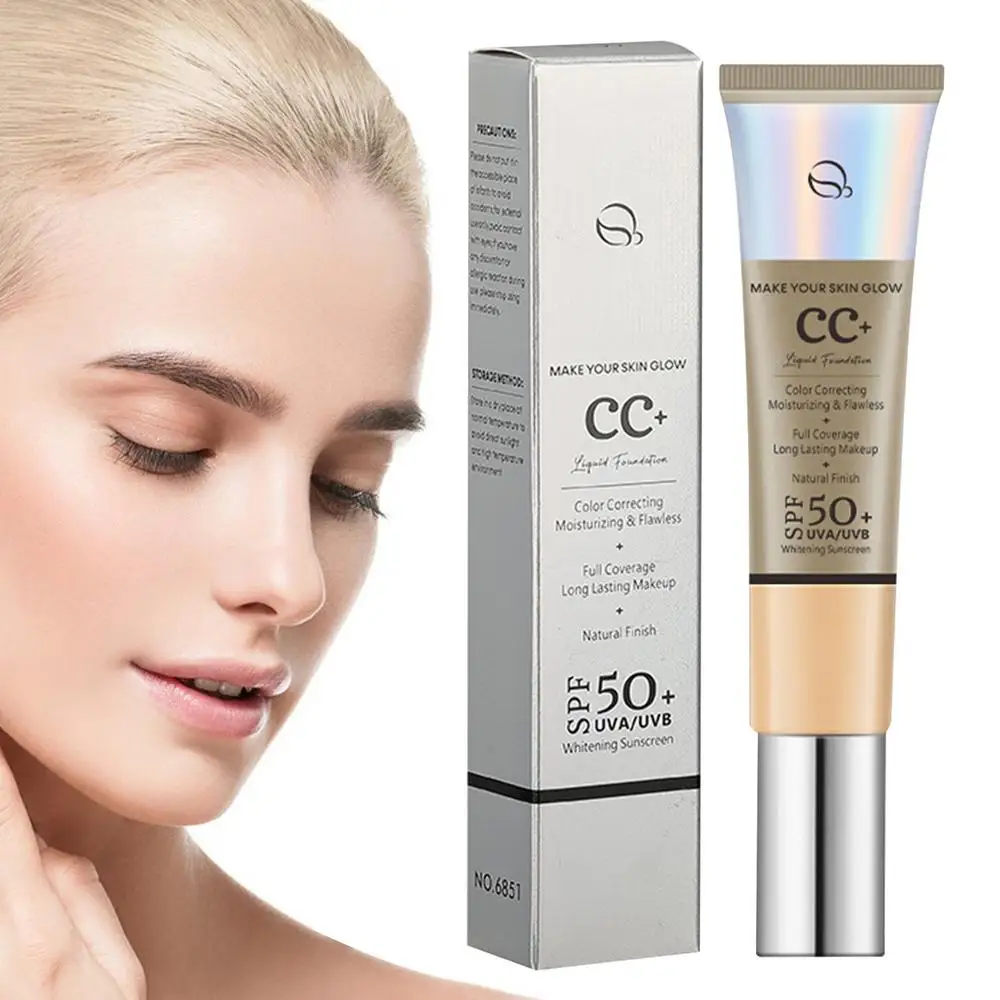 Krem CC Podkład SPF 50 Krem z filtrem przeciwsłonecznym Korektor Podkład Lekki Nawilżający Rozświetlający Podkład Baza pod makijaż — zdjęcie 2