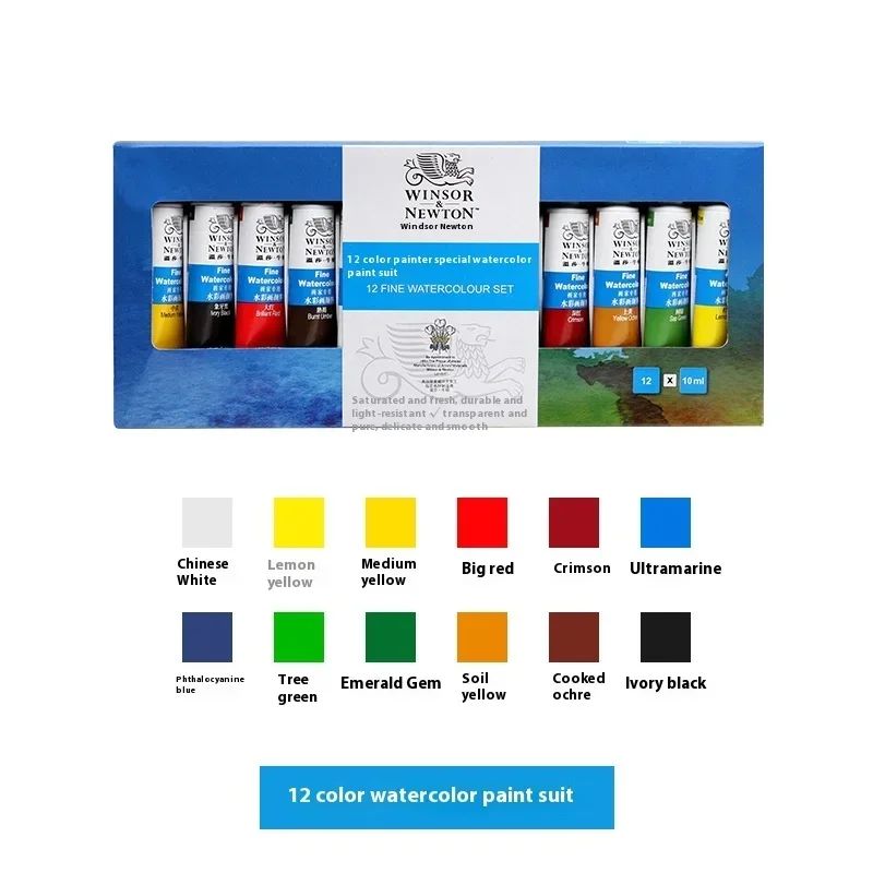 Winsor & Newton 12/18/24/36 Colors Watercolor Paint Set 10ml Tube Professional For Students Gouache Painting Graffiti Pigments