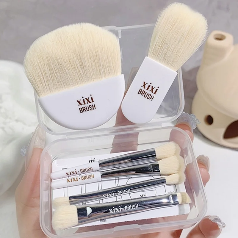 6pcs Portable Makeup Brushes Tool Set Soft Fluffy Cosmetic Powder Concealer Eye Shadow Foundation Blush Beauty Make Up Brush