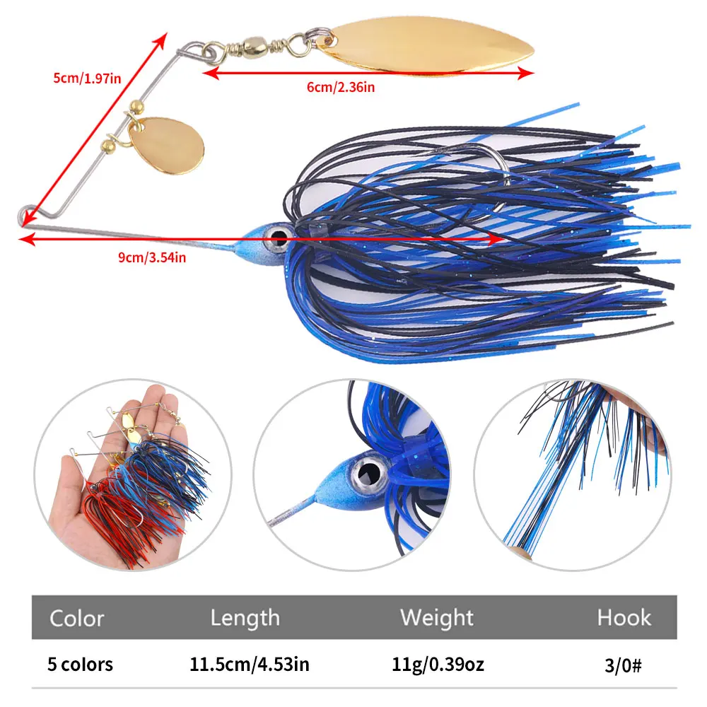 1 Pcs Spinnerbait Wallet Bait Multirota Spinners Spoon Bait For Pike Peche Tackle All Artificial Baits Metal Sequins Spinnerbait