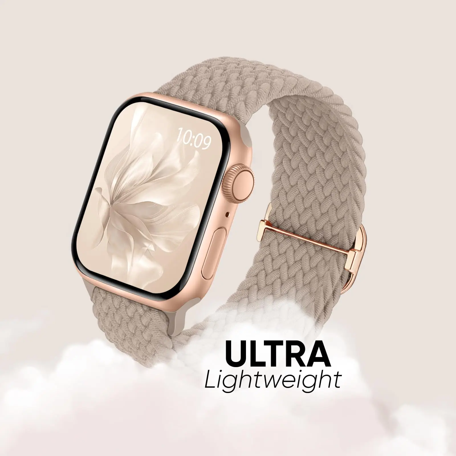 ٥ أربطة ساعة أبل المنسوجة (٣٨-٤٩ مم) - تصميم حلقة منفردة بنسيج قطني مرن | متوافق مع جميع السلسلات ١-١٠/SE/Ultra