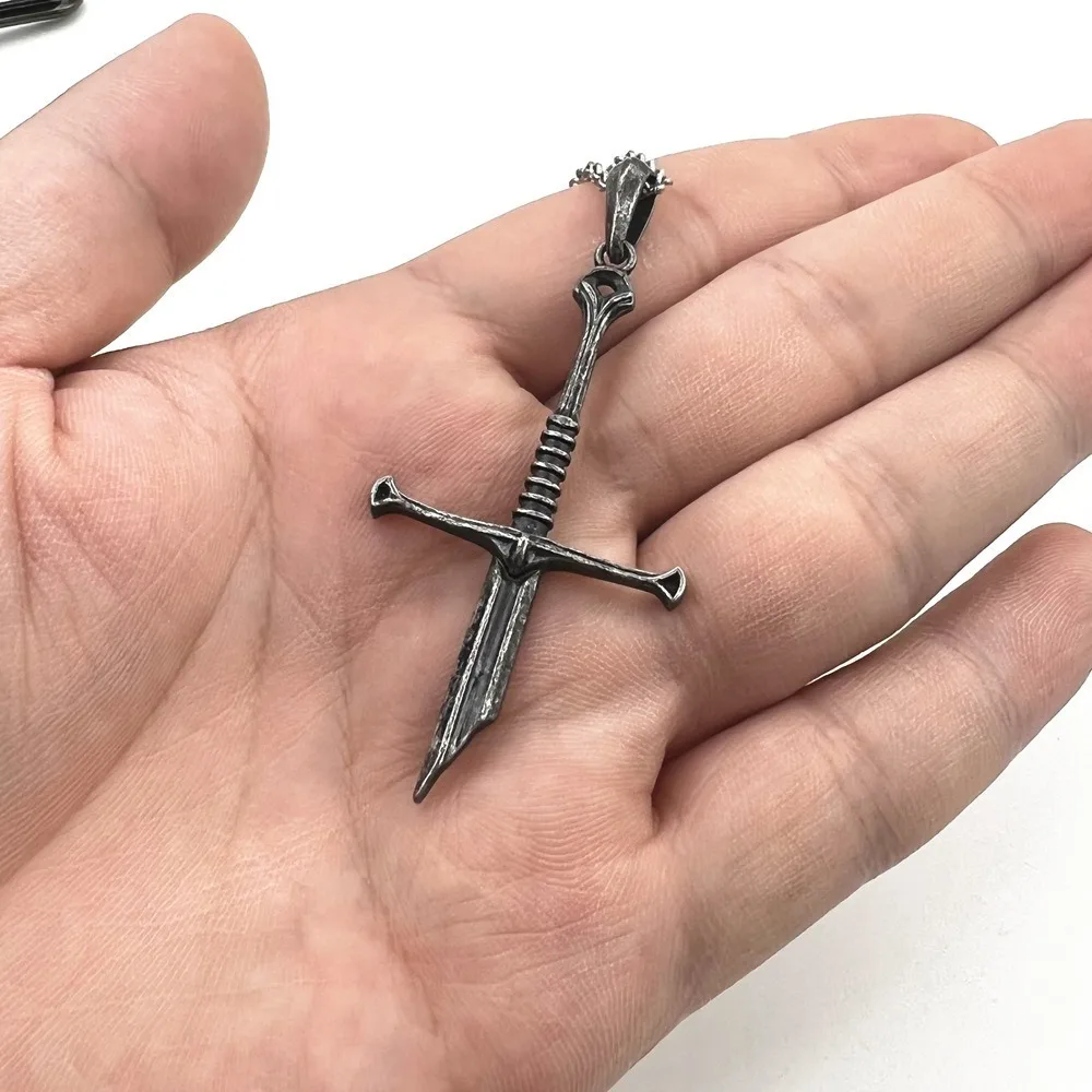 Aragorn Narsil Broken Sword Cosplay Necklace Vintage Punk Choker for Women Men  Accessories  Jewelry Gifts