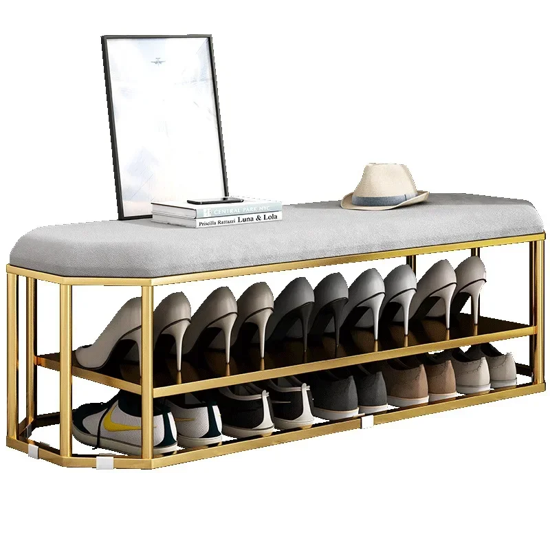 

Household Shoe Cabinet Seat Stool Luxury Entry Door Shoe Stool Soft Bag Cushion Shoe Ottomans Porch Sitting
