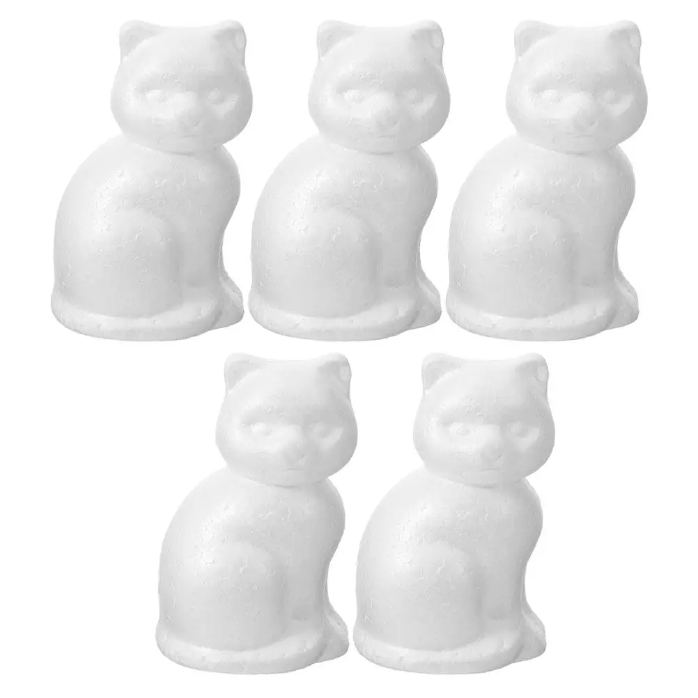 

5Pcs Blank Foam Cat Craft Embryo for Kids DIY Painting Decorating Creative Family Activity School Project Party Ornament Craft