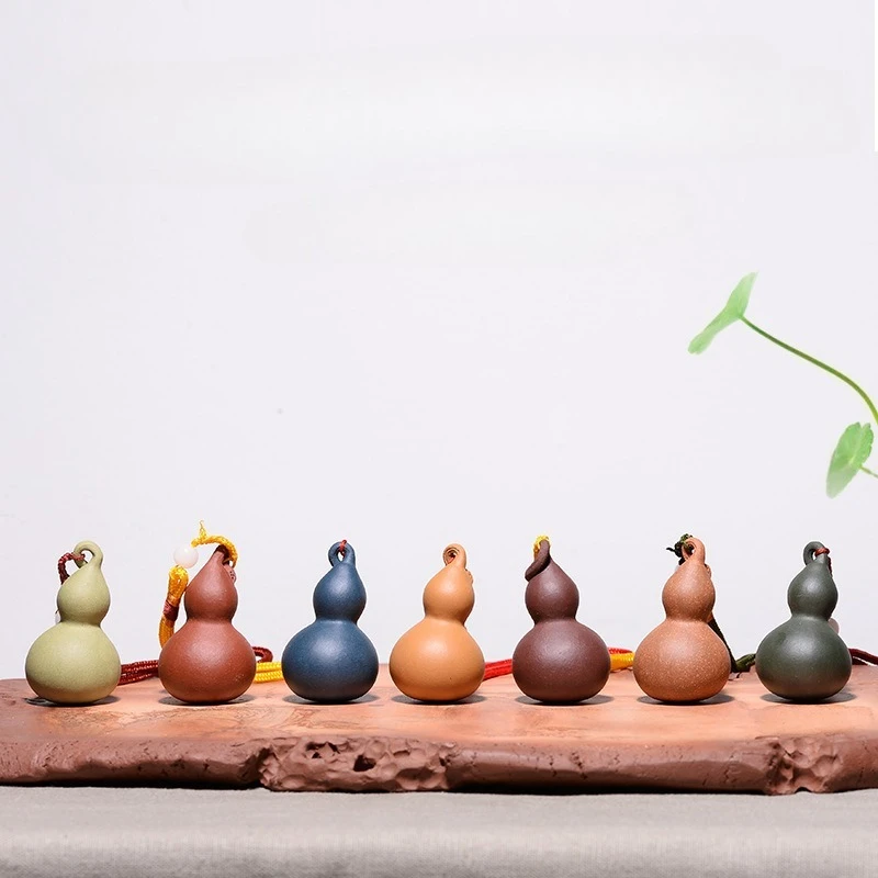 1 PC Purple Clay Gourd Tea Pet Figurines Realistic Fruit Vegetable Sculpture Breedable Tea Play Tea Ceremony Decoration Craft
