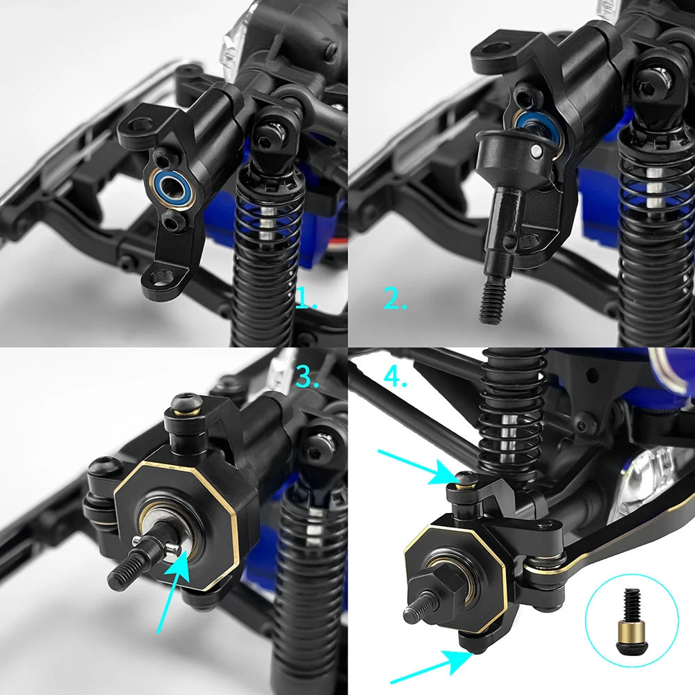 

TRINOOD Steering Knuckle Rear CVD Shaft Drive Steering Link for 1/18 RC Crawler Car TRX4-M +11MM /+5MM Widening Upgrade Kit