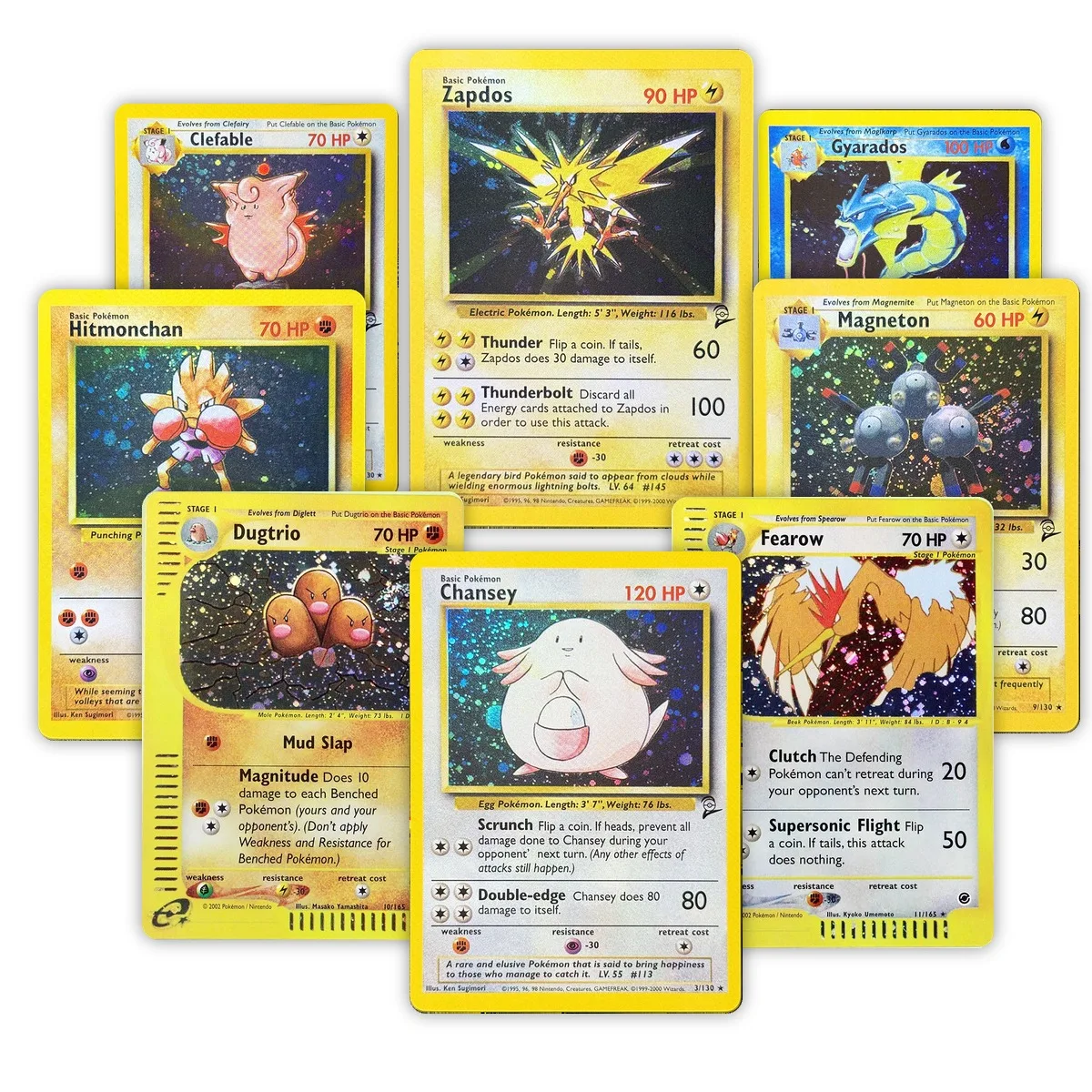 PKM Proxy Base Set 2(B2) Expedition(EX) Gyarados/Alakazam/Zapdos Holo & Non-Holo Rare Collection Cards, PTCG Gifts Toys