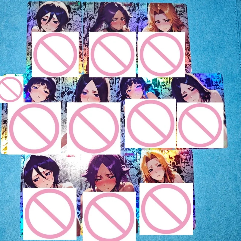 New Bleach Beach Rukia Kuchiki Diy Anime Goddess Color Flash Card Orihime Inoue Rangiku Matsumoto Momo Hinamori ACG Beauty Card
