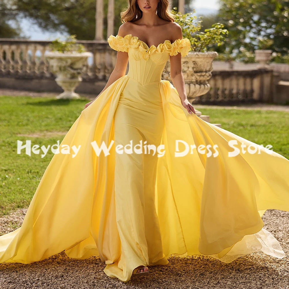 

Heyday женские вечерние платья русалки с 3D цветами и вырезом «лодочка» без рукавов со шлейфом длиной до пола, вечерние элегантные платья 2025