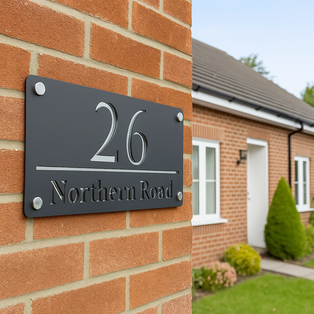 علامة رقم المنزل المخصصة الحديثة علامات الحائط الخارجية لوحات عنوان الأكريليك المقطوعة بالليزر هدية شقة الفيلا #4