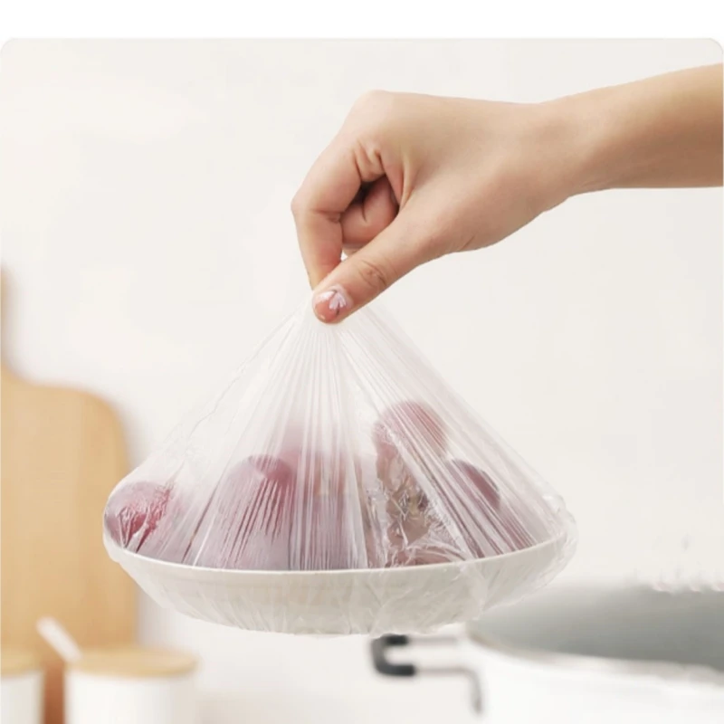 100/200/20/50pcs Saran Wrap Colorful Disposable Food Cover Food Grade Fresh-keeping Plastic Bag Kitchen Refrigerator Accessories