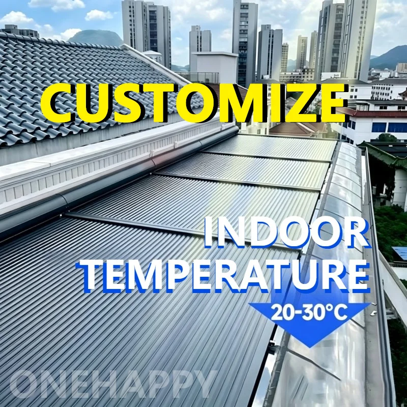 Any Size Custom Foam Filled Aluminum Electric Canopy High Density Insulated Blades Remote Auto Heat Waterproof Patio Shade