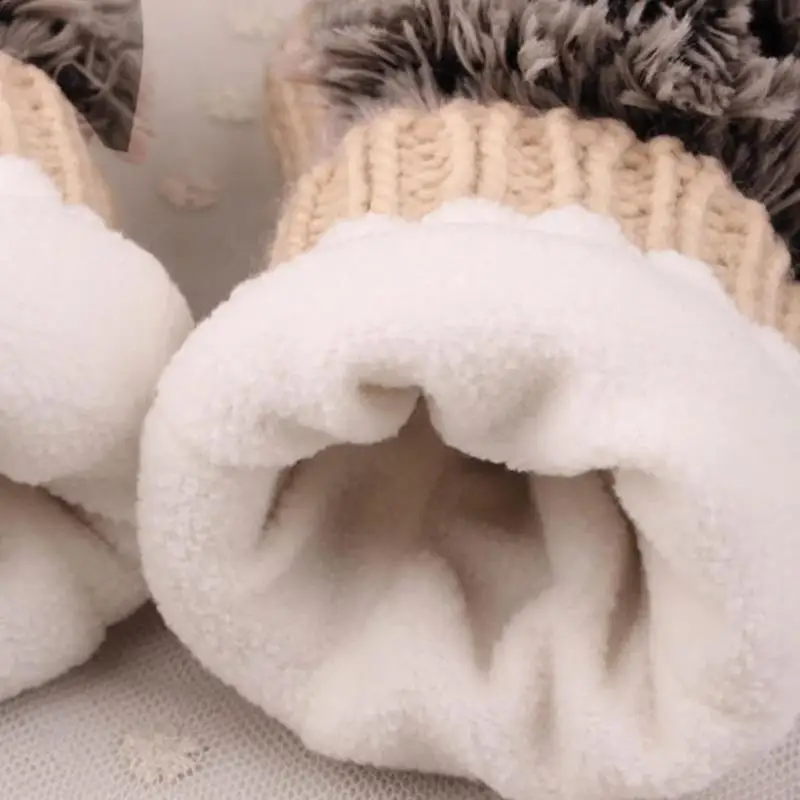 Women's All-Finger Cartoon Hedgehog Gloves Cute GirlsWinter Knitted Gloves Hedgehog Mittens For Women