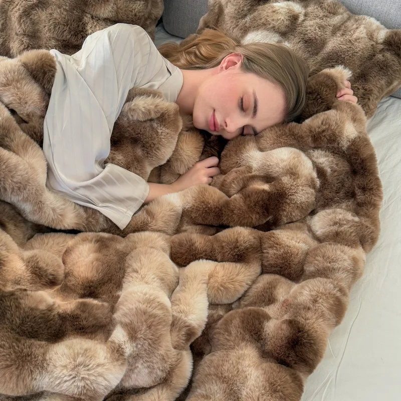 1 tie-dye blanket blanket bubble velvet blanket double-sided thickened office nap blanket sofa blanket