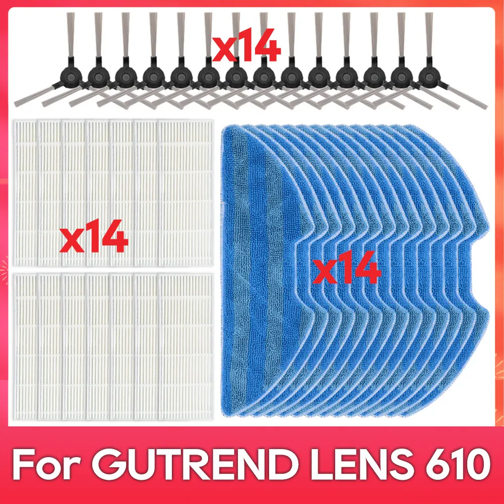 Compatible con ( GUTREND LENS 610, Vision 730, ECHO 520, iCLEBO G5 ) Cepillo principal, cepillo lateral, filtro, mopa, accesorio para aspiradora robot, pieza