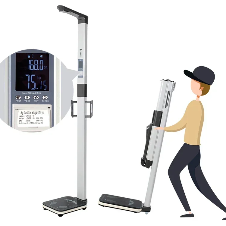 voice function height and weight scale bmi height and weight measuring machine ultrasonic height measurement