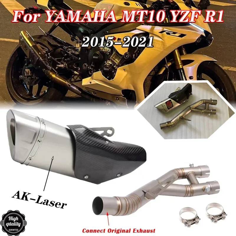 

Slip On For YAMAHA MT-10 R1M MT10 YZF R1 2015 2016 2017 2018 2019 Motorcycle Exhaust System Escape Moto Muffler Mid Link Pipe