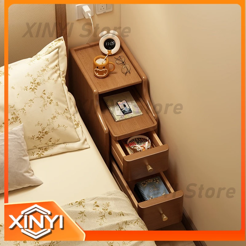 Small Bedside Cabinet for Household Bedroom Simple Storage Side Table 20–30 cm Narrow Frame Bedside Cabinet