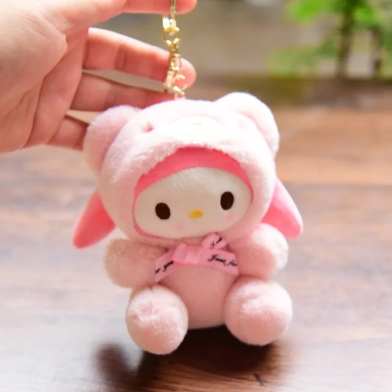 Cartoon Sanrio Cross-dressing Hello Kitty Car Pendant Cinnamoroll Backpack Doll Keychain Animation Peripheral Holiday Gift