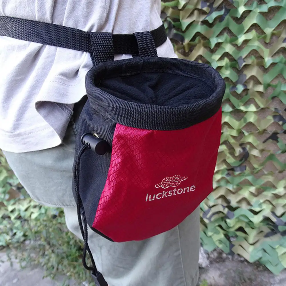 Magnesium Powder Bag Waterproof Polyester Chalk Bag Adjustable Waist Hanging Design Free Your Hands For Climbing Weightlifting