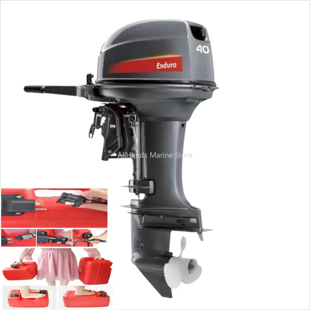 2024 Brand New Boat Engine 40HP 2-Stroke Electric/Manual Starter Rear/Forward Control Outboard Motors