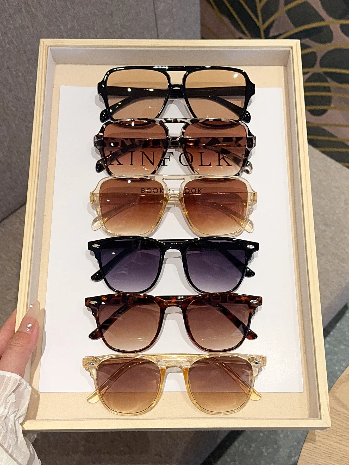 6Pcs Fashionable Square Frame Glasses Set Suitable for Any Face Shape Fashionable and Easiest for Match Daily Commuting