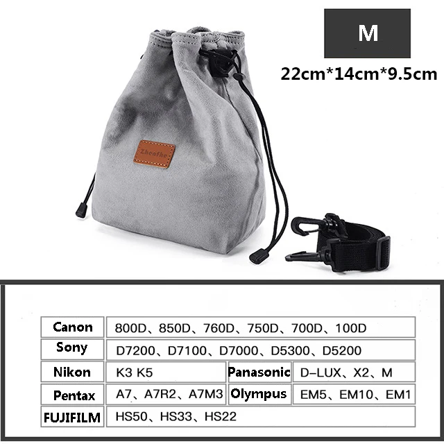 Neue Aufbewahrungstasche mit Kordelzug für Canon Nikon Sony DSLR-Kameras Objektiv – Detail 3
