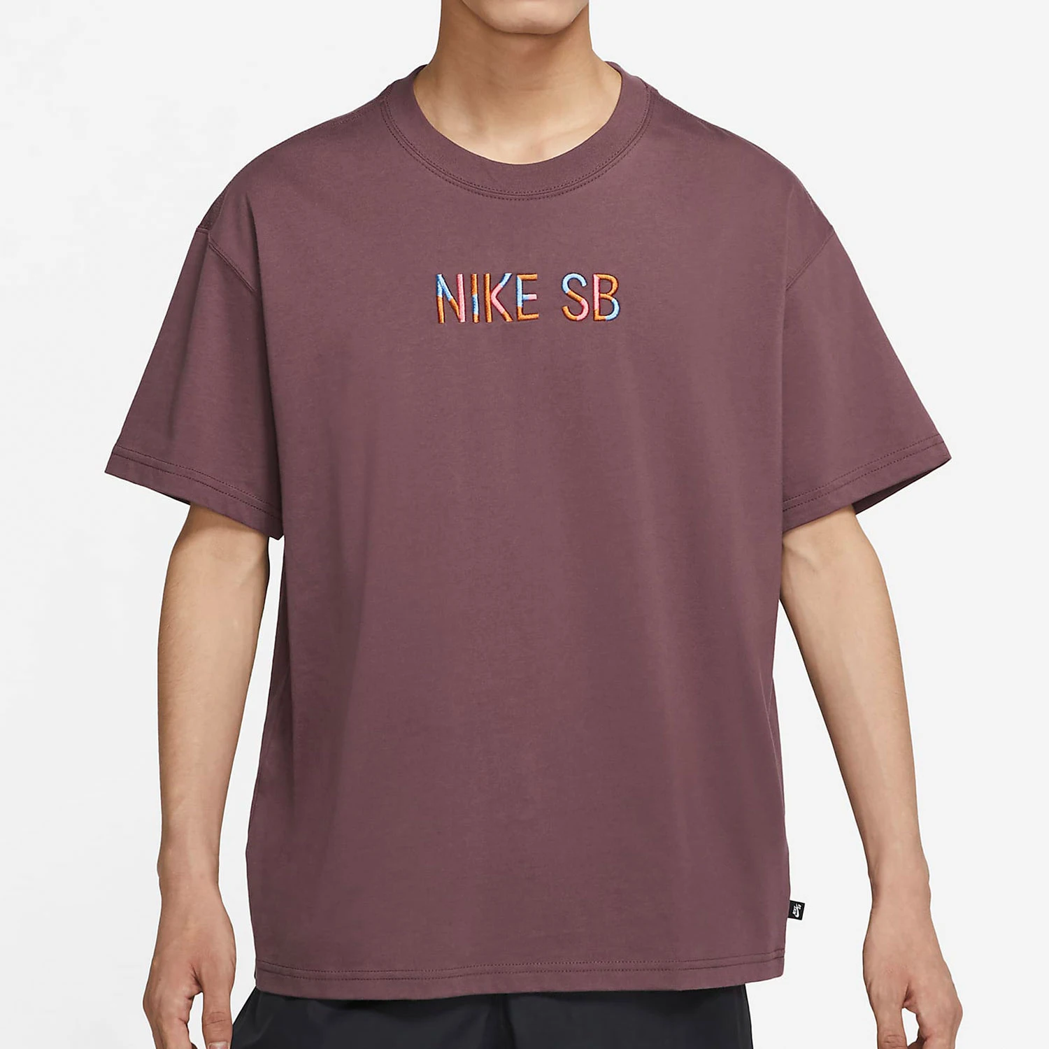 Nike genuine SB new men's purple brown skateboard loose skin friendly short sleeved T-shirt DJ1215-646