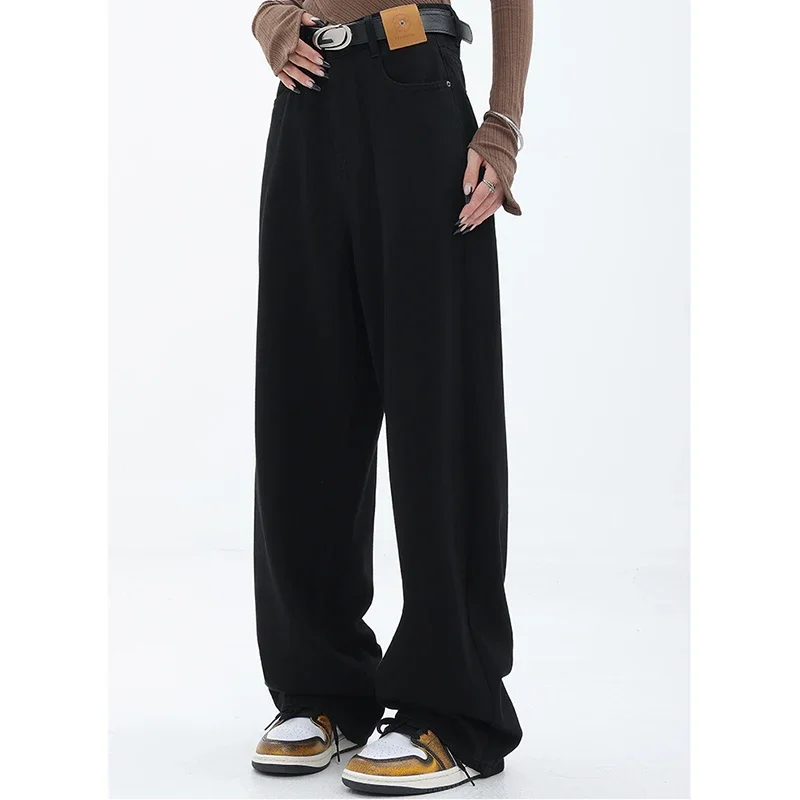 

Woman High Waist 90s Vintage Stacked Baggy Jeans Lady Oversized Gothic Wide Leg Pants Lady Fashion Black Blue Y2k Denim Trousers