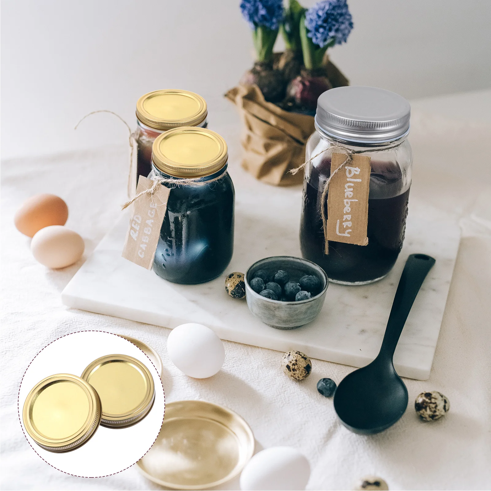 

12 set 70Mm Canning Jar Bands Rings Replacement Set Tinplate Sealed Storage Covers For Food Tea Coffee Canning