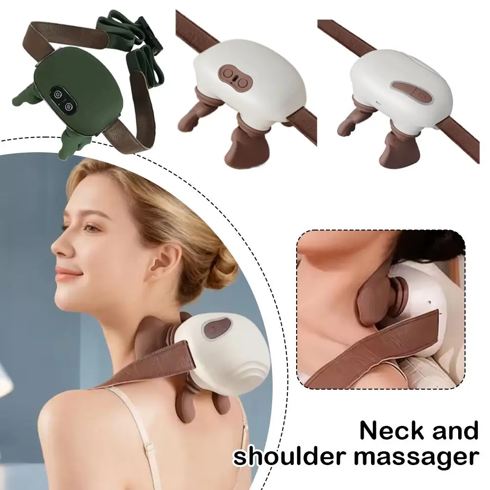 

Bionic Neck Shoulder Massager Heated Back Massagers Electric Kneading Muscles Massage Pillow Portable Neck Waist Leg Body Use