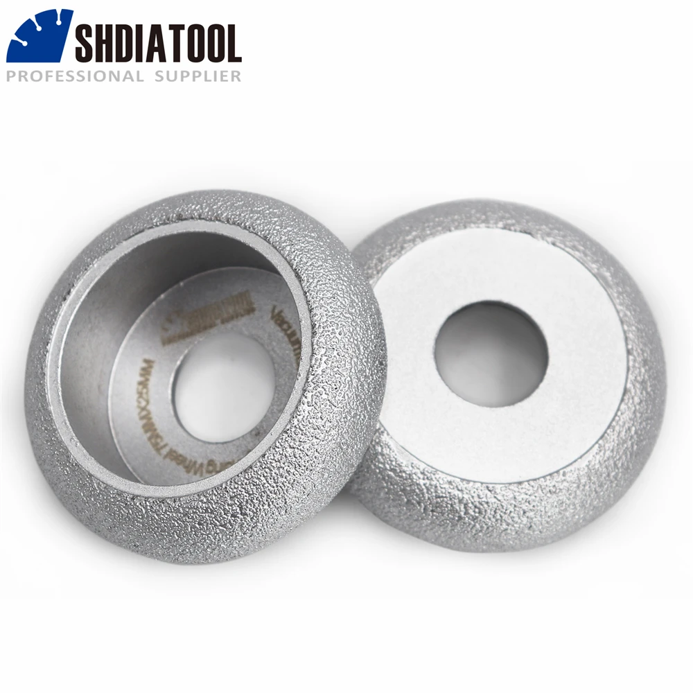 Shdiatool rebolo convexo de diamante soldado a vácuo 75mm x 25mm para mármore granito e roda de perfil de quartzo