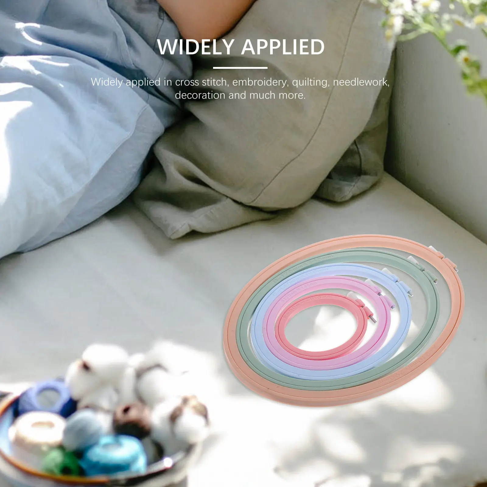 

Набор из 5 овальных пластиковых пялец для вышивания крестиком с винтовым креплением для рукоделия и шитья