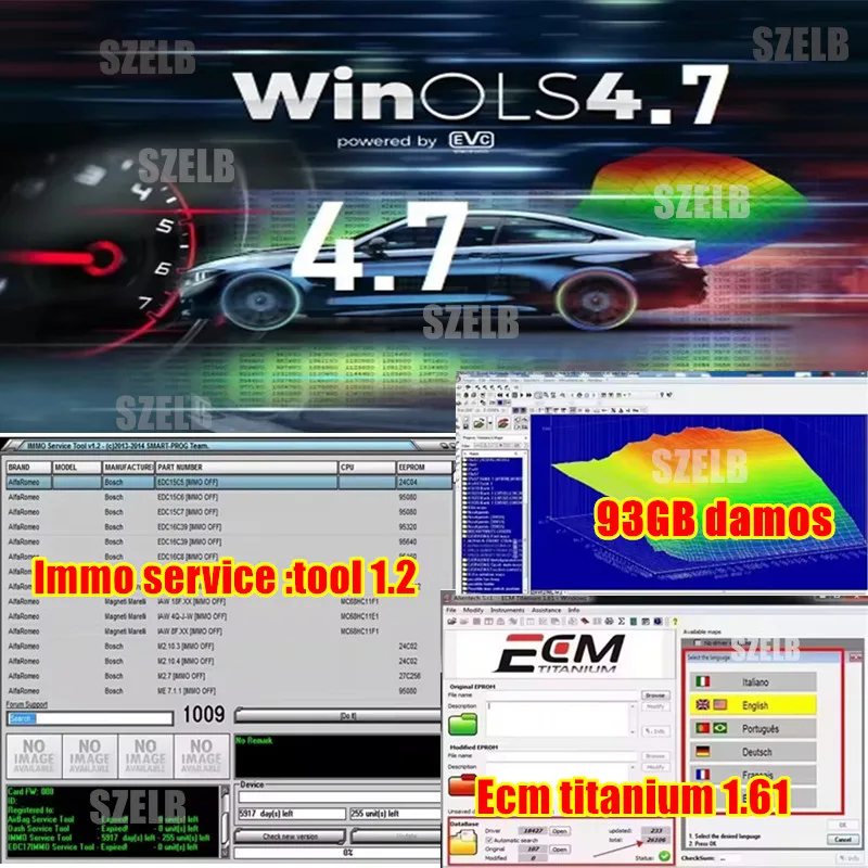 

Winols 4.7 Полностью активированный +93 ГБ Damos Windows 7 10 11 Без виртуальной многоязычной + ECC TITANIUM 1,61 + Инструмент IMMO SERVICE 4 в 1