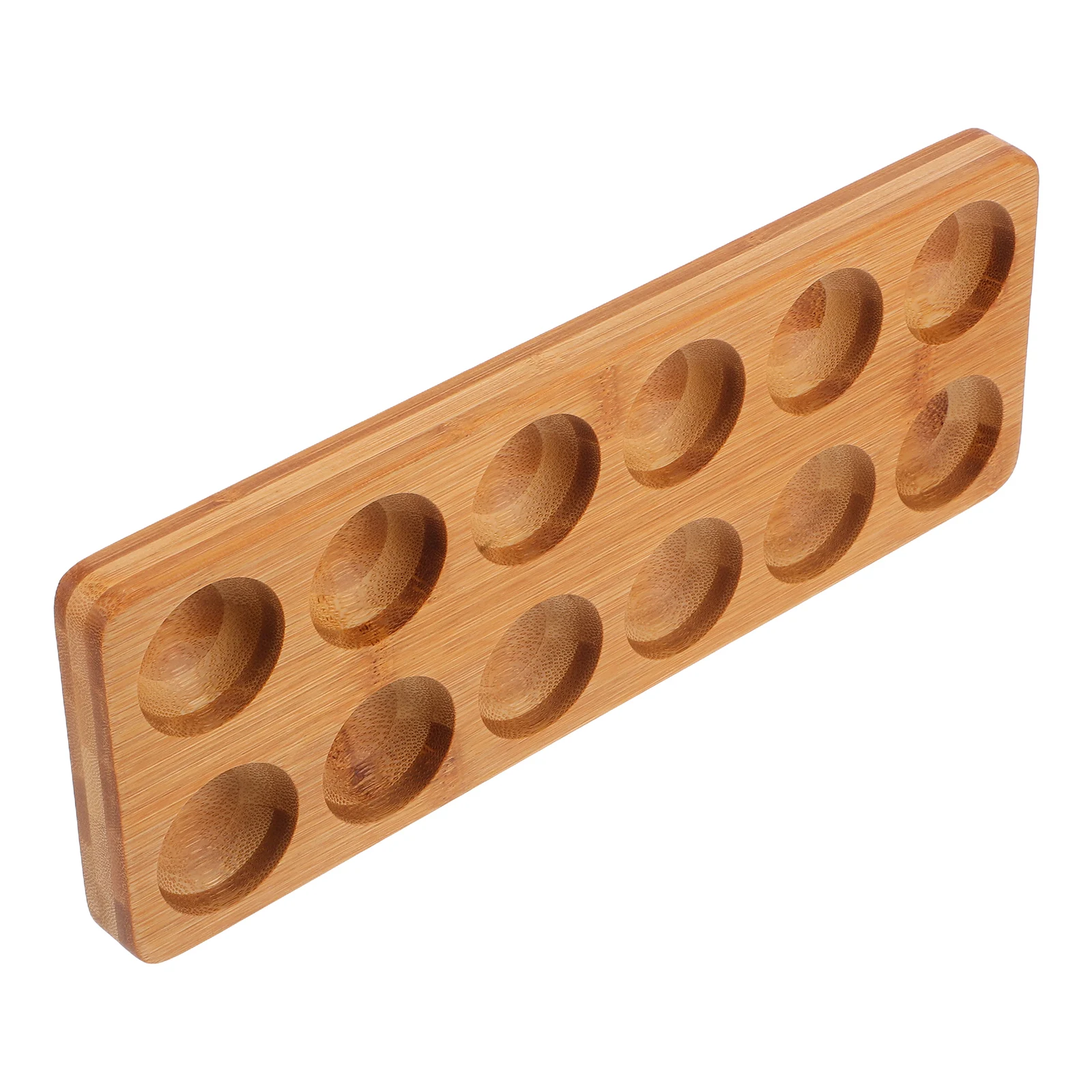 

Wooden Egg Tray 12-Hole Natural Wood Egg Storage Holder For Kitchen Countertop Refrigerator Organizer Display Rack