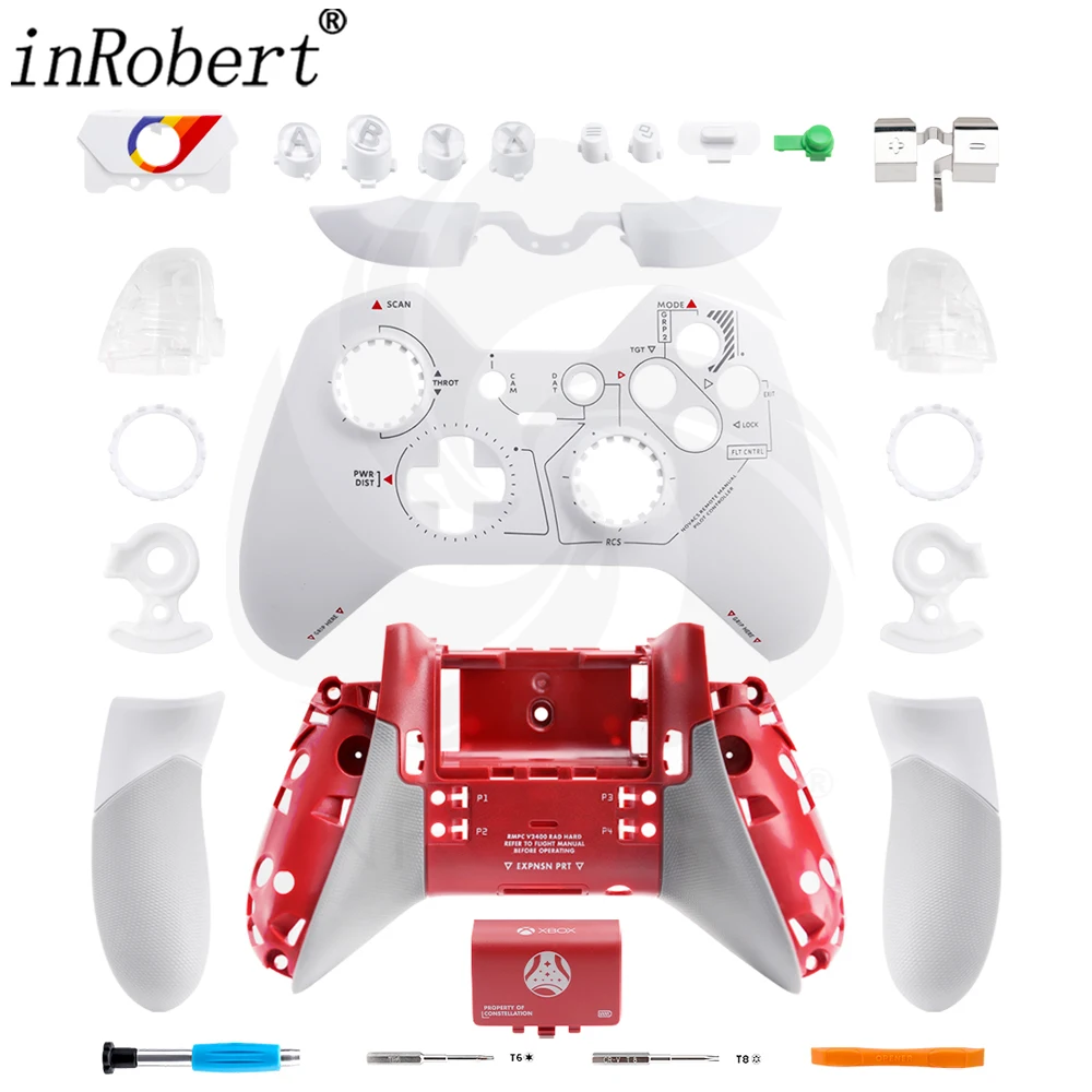 

inRobert for XBox One Elite Series 1 Controller Star Front Back Housing Shell Case LT RT LB RB Trigger Button Cover Repair Part