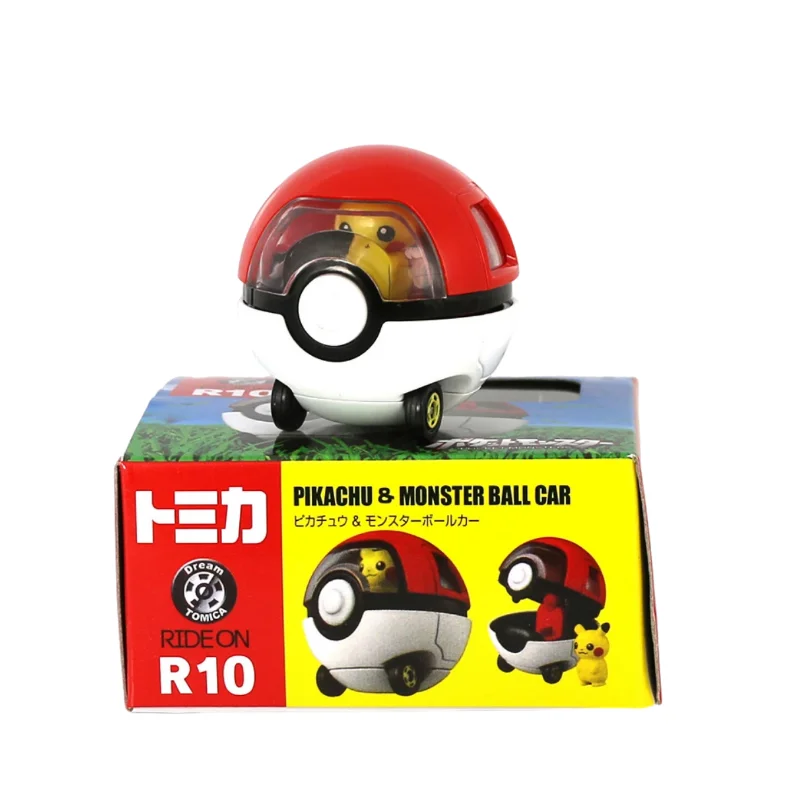 TOMY Takara  Kawaii Pokemon Figures Pikachu Poké Ball Car Exquisite Model Toy Anime Collection Perfect Children Gifts