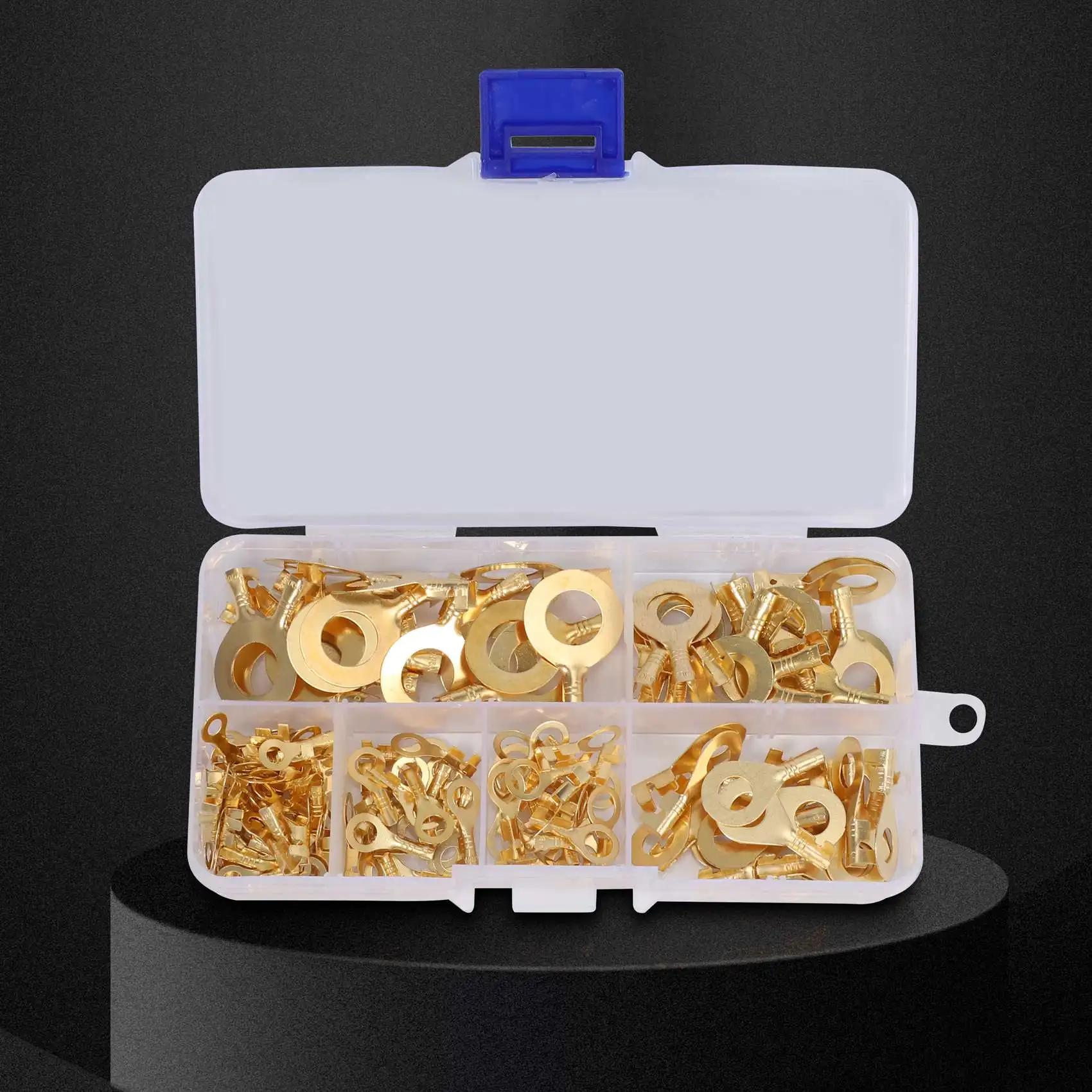 A20F-150 Pcs Cable Ring Terminal Ring Cable Lugs Copper Lugs Ring Terminals Connectors Brass Crimp Cable Wire Terminals