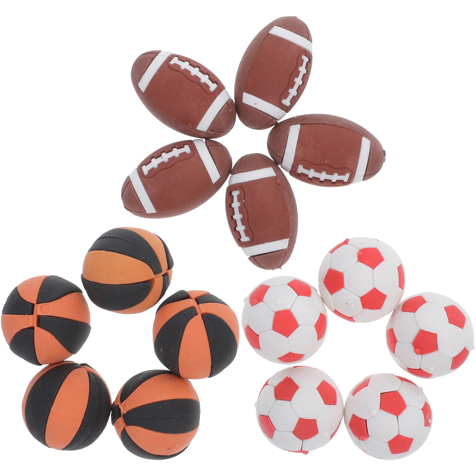 

15Pcs Sports Ball Pencil Erasers Mini Eraser Classroom Prizes Rewards Eraser Party Favors mini erasers