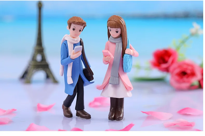 Wholesale New Satchel Phone Couple, Micro Landscape Gardening DIY Decorative Accessories, Satchel Phone Couple Ornament