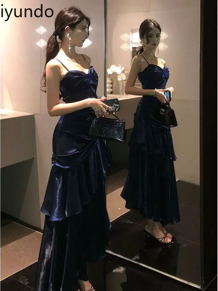 2025 ฤดูร้อนผู้ใหญ่พิธี A-Line ฤดูร้อนเสื้อผ้าผู้หญิงสไตล์ใหม่ High-end หรูหราสีทึบ Ruffled SLIM FIT ชุด