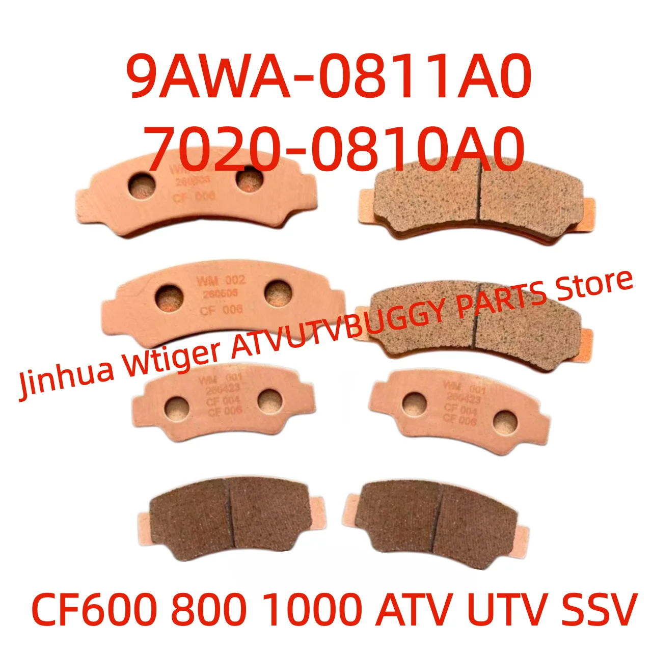 

4PAIRS Front & Rear SINTERED Brake Pads 9AWA-0811A0&7020-0810A0 9DQV-0813A1 9DQV-0815A1For CFMoto NEW600 850 1000UTV ATV450 520