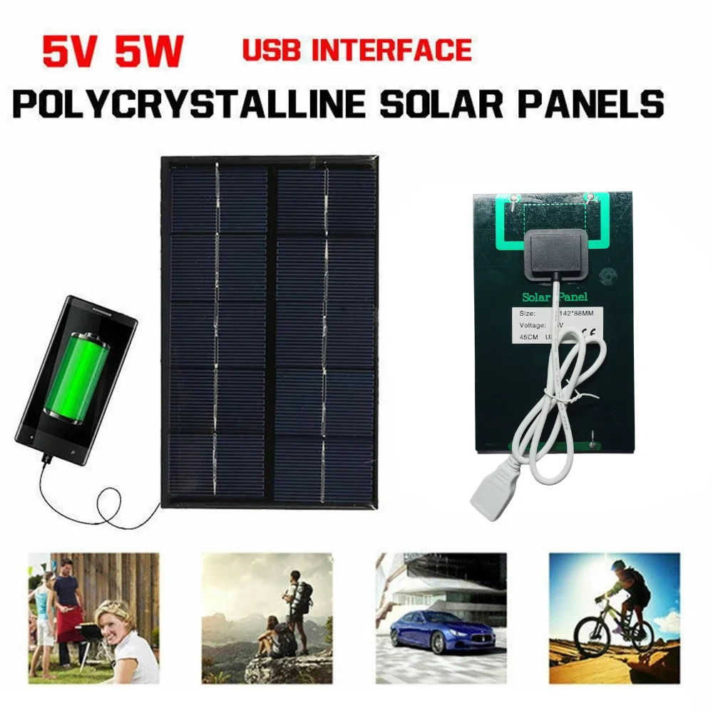 EESBAO مقاوم للماء USB شاحن بالطاقة الشمسية المحمولة في الهواء الطلق التخييم المشي لمسافات طويلة قوة البنك الهاتف المحمول اللوحي شحن سريع 5 فولت #2