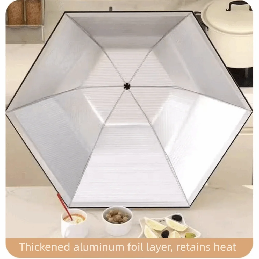 غطاء طاولة طعام قابل للتنفس قابل للطي مستدير/مربع غطاء أطباق قابل للطي مقاوم للغبار ومضاد للبعوض غطاء طعام للمنزل