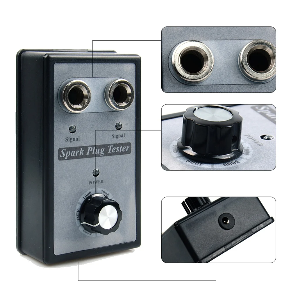 A96E-Car Spark Plug Tester Ignition Testers Automotive Diagnostic Tool Double Hole Analyzer For 12V Car Vehicles Track